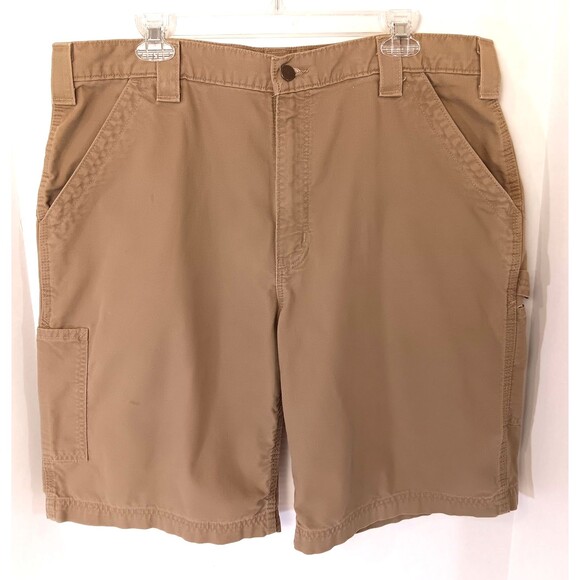Vtg Carhartt Shorts Men 38 Tan Canvas Carpenter Cargo Utility Work Gorpcore 90s - Picture 1 of 10
